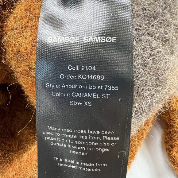 Samsoe Samsoe Anour Caramel Striped Wool & Alpaca Jumper Sweater Size XS - Picture 5 of 7